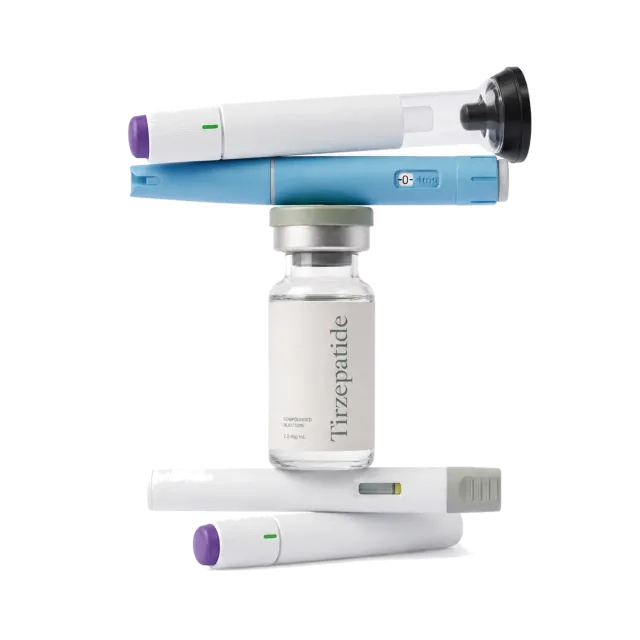 Vial de medicamento GLP-1 compuesto con inyectores