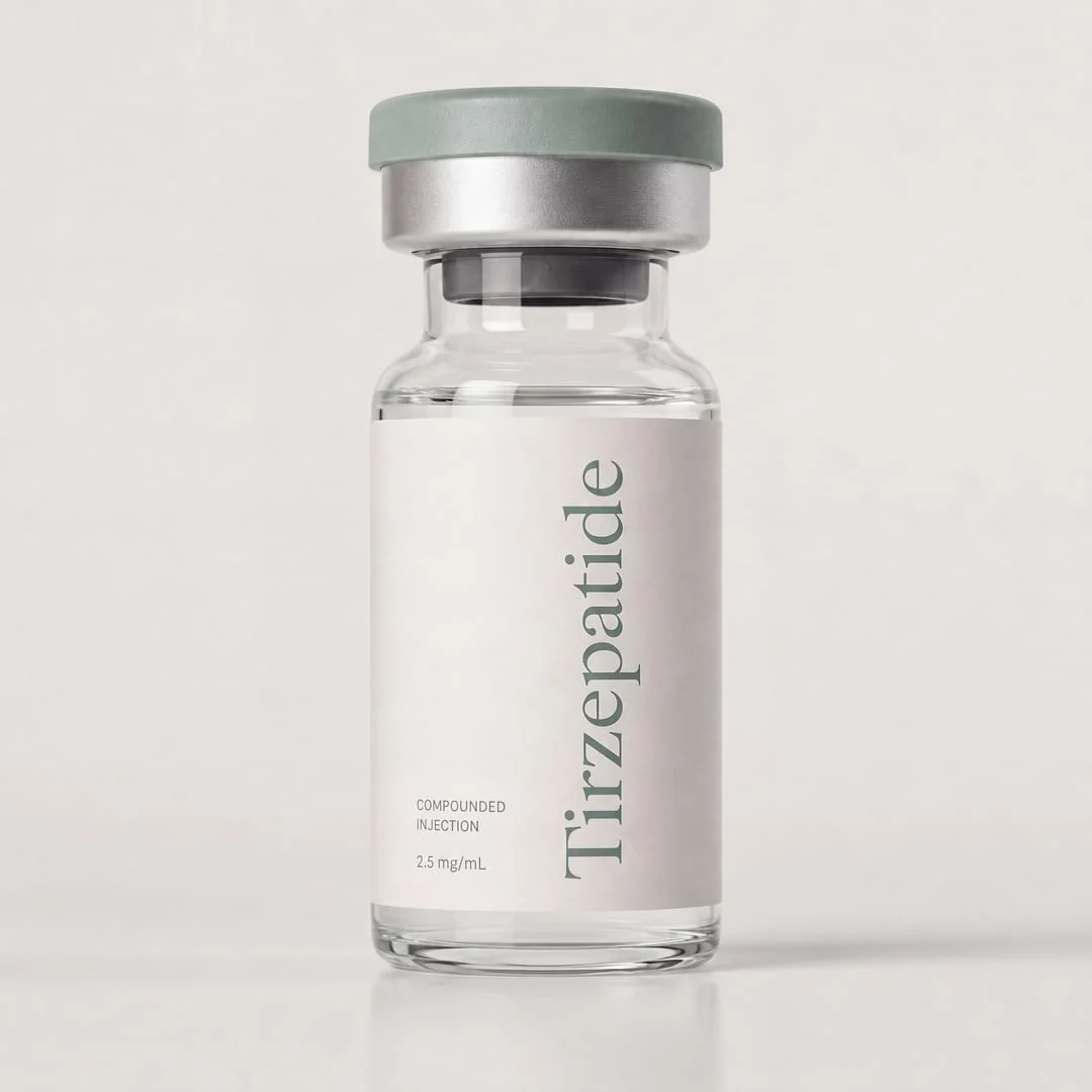 Compounded tirzepatide vial