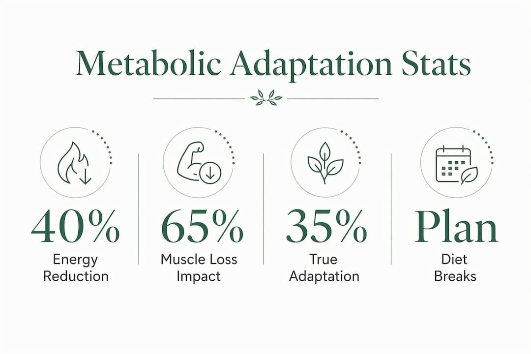 Infographic displaying key metabolic adaptation statistics