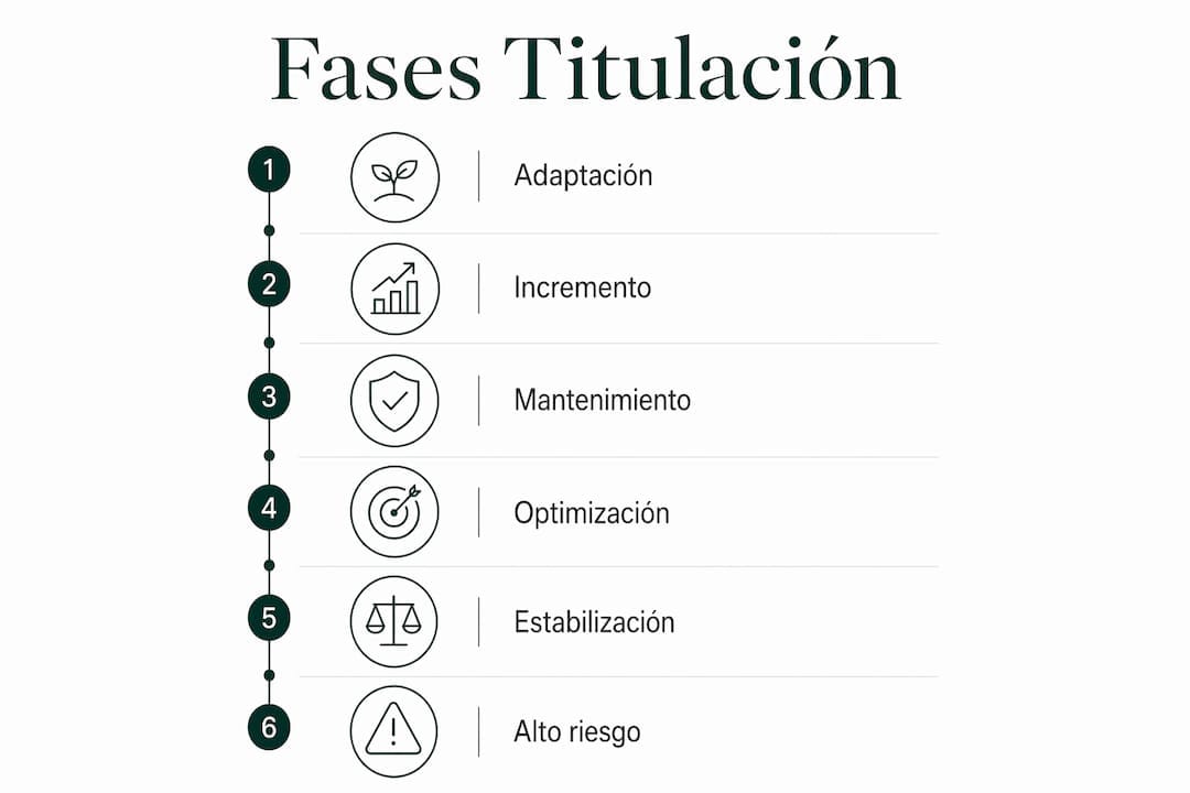 Infografía sobre las etapas para ajustar la dosis de Mounjaro