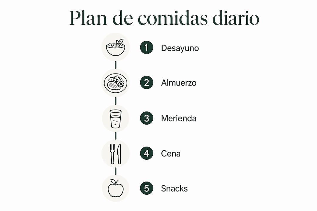 Infografía: menú diario recomendado para quienes utilizan semaglutida