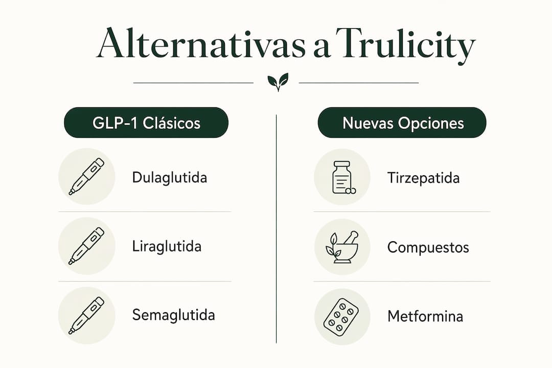 Infografía: Opciones disponibles frente a Trulicity para el tratamiento de la diabetes
